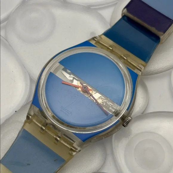 Swatch Watch - GK376 - Blue Painted Time - Picture 1 of 11